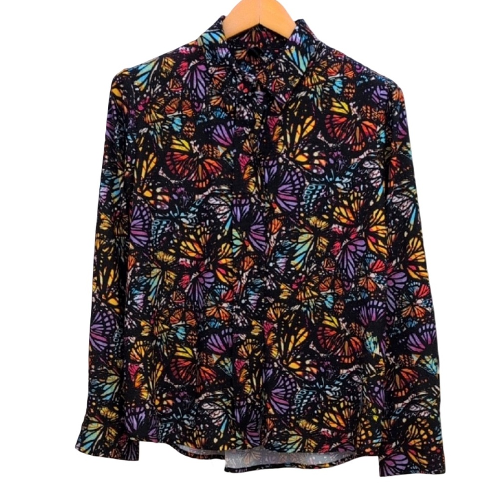 Simons Multicolor Butterfly Print Blouse